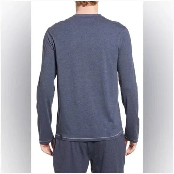 LUNYA LAHGO Restore Long Sleeve Henley Charcoal Pocket Lounge Sleep Small NEW - Picture 3 of 9